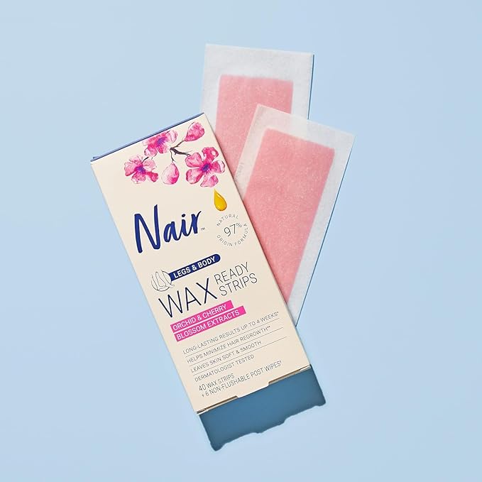 Nair Hair Remover Wax Ready-Strips 40 Count Legs/Body (2 Pack)