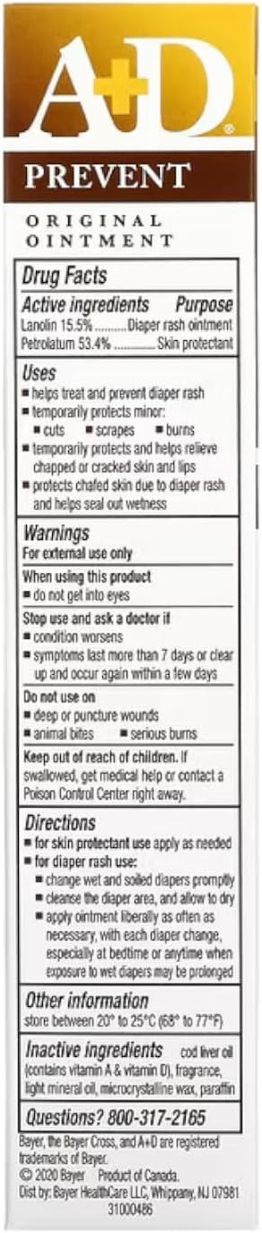 A&D Diaper Rash Ointment & Skin Protectant, Original -1.5 Ounces - 2 Pack
