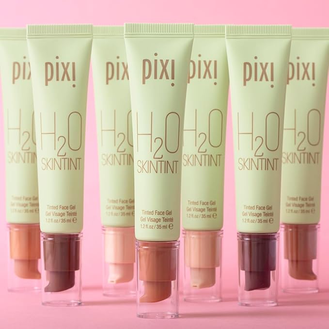 Pixi H2O SkinTint | Tinted Gel Moisturizer | Lightweight, Hydrating & Water-Resistant | Evens Tone & Reduces Redness | Warm | 1.2 fl oz/35 ml