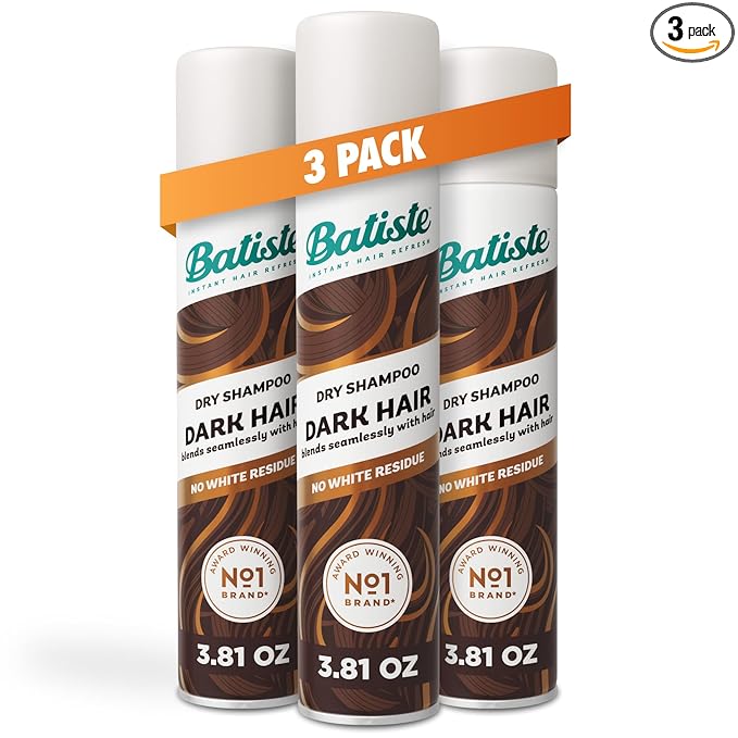 Batiste Dark Dry Shampoo, Waterless shampoo, 3.81oz 3 pack