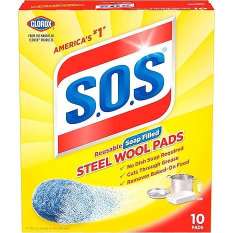 SOS Steel Wool Soap Pads – 10 Count