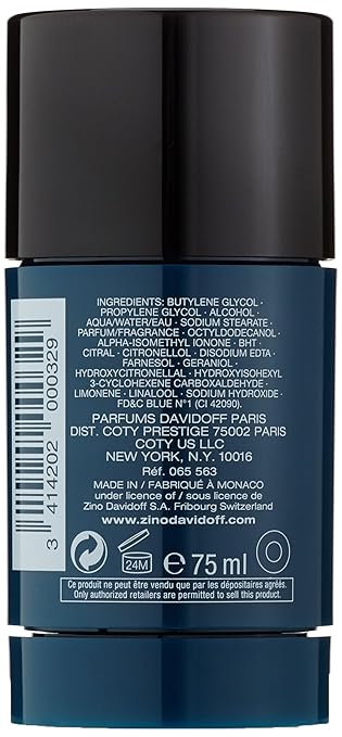 Davidoff Cool Water Men's Deodorant Stick – With Notes of Coriander, Mint, Lavender & Amber – 2.5 fl oz.